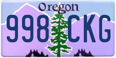 OR license plate 998CKG