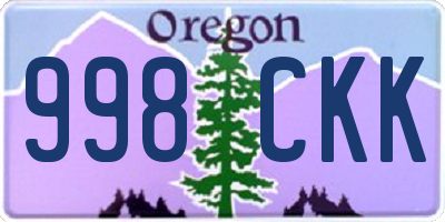 OR license plate 998CKK