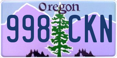 OR license plate 998CKN