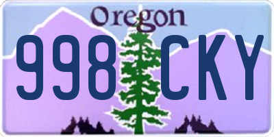 OR license plate 998CKY