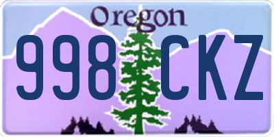 OR license plate 998CKZ