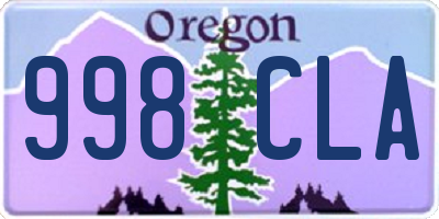 OR license plate 998CLA