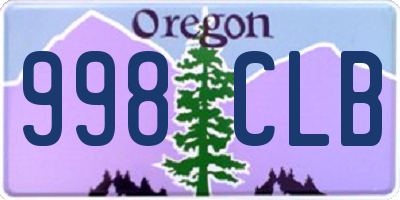 OR license plate 998CLB