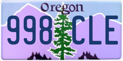 OR license plate 998CLE