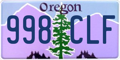 OR license plate 998CLF