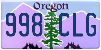 OR license plate 998CLG