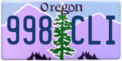 OR license plate 998CLI