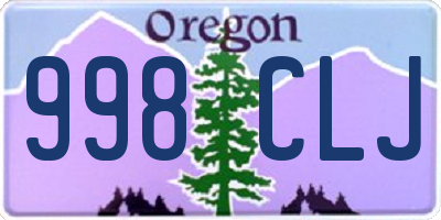 OR license plate 998CLJ