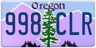 OR license plate 998CLR