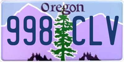 OR license plate 998CLV