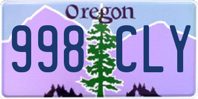 OR license plate 998CLY