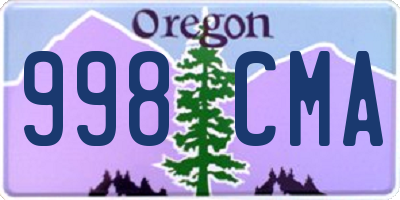 OR license plate 998CMA