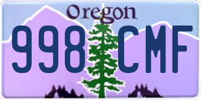 OR license plate 998CMF