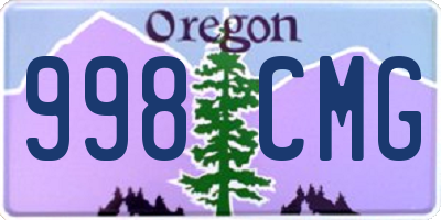 OR license plate 998CMG