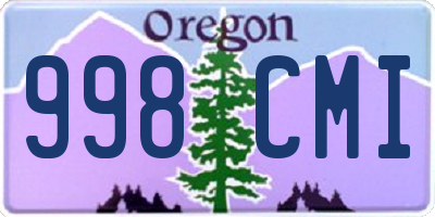 OR license plate 998CMI