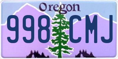 OR license plate 998CMJ