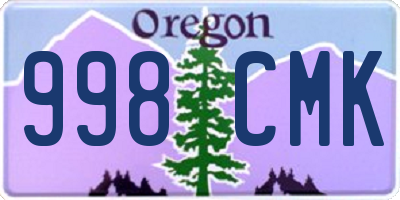 OR license plate 998CMK