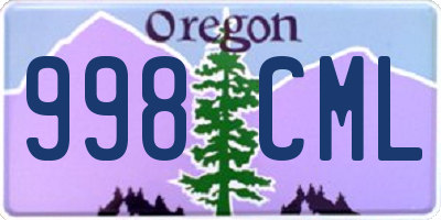 OR license plate 998CML
