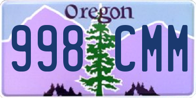 OR license plate 998CMM