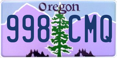 OR license plate 998CMQ