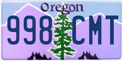 OR license plate 998CMT