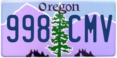 OR license plate 998CMV