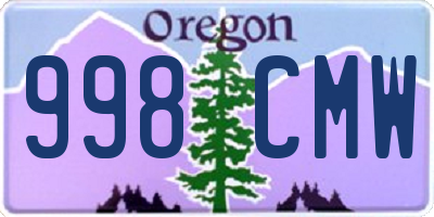 OR license plate 998CMW