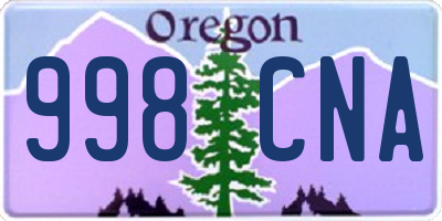 OR license plate 998CNA