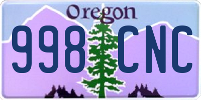 OR license plate 998CNC