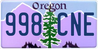 OR license plate 998CNE