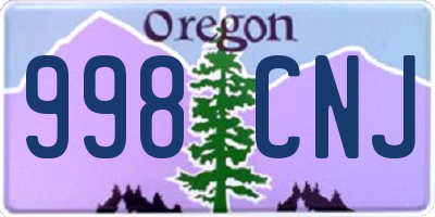 OR license plate 998CNJ