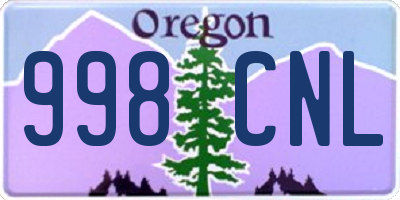 OR license plate 998CNL