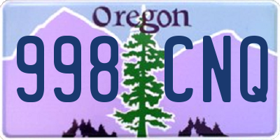 OR license plate 998CNQ