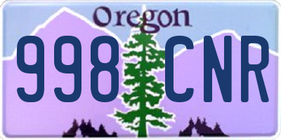 OR license plate 998CNR
