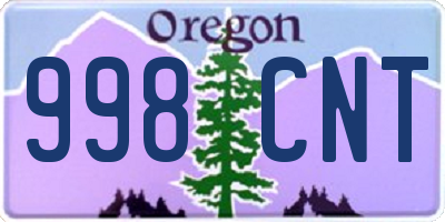 OR license plate 998CNT