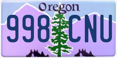 OR license plate 998CNU