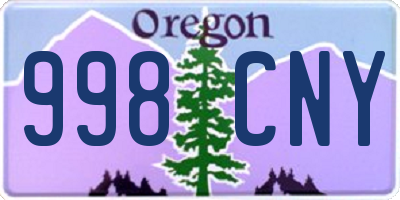 OR license plate 998CNY