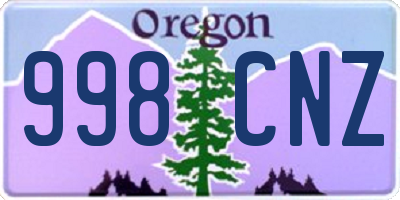 OR license plate 998CNZ