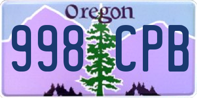 OR license plate 998CPB