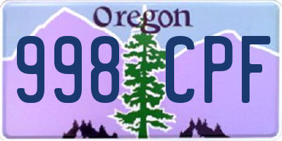 OR license plate 998CPF
