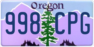 OR license plate 998CPG