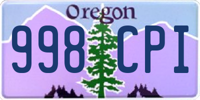 OR license plate 998CPI