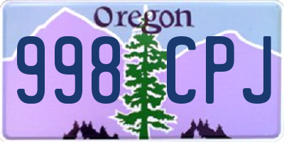 OR license plate 998CPJ