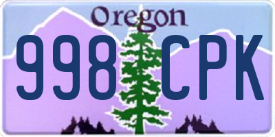 OR license plate 998CPK