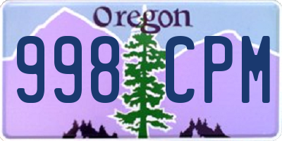 OR license plate 998CPM