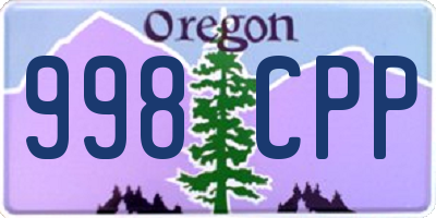 OR license plate 998CPP
