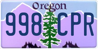 OR license plate 998CPR