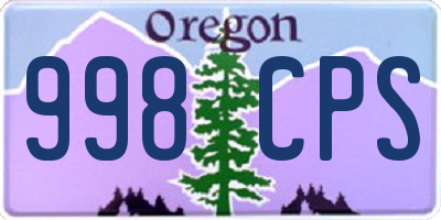 OR license plate 998CPS