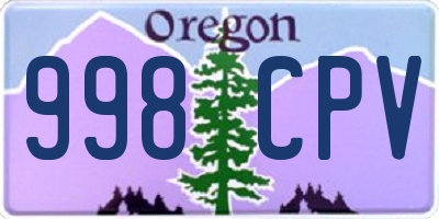 OR license plate 998CPV