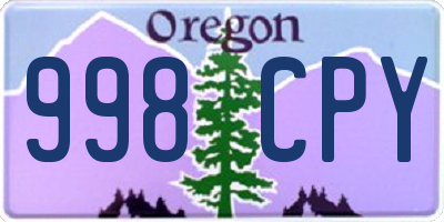 OR license plate 998CPY